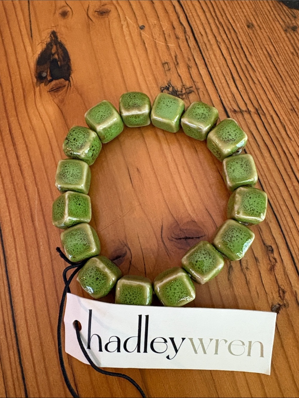 Green Ceramic Bead Bracelet